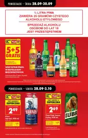 Biedronka gazetka tydzień 40 Strona 15: Piwo Żubr Jasne Pełne €2,69, Piwo Harnaś €24,99