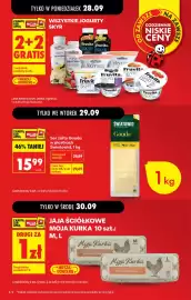 Biedronka gazetka tydzień 40 Strona 4: Jaja Ściółkowe Moja Kurka €1,00, Ser żółty Gouda €15,99