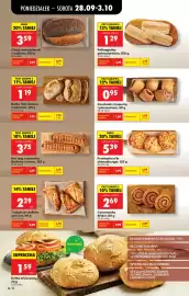 Biedronka gazetka tydzień 40 Strona 46: Bułka fala ciemna z ziarnami €1,19, Chleb nowodworski z makiem €3,59