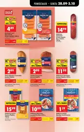Biedronka gazetka tydzień 40 Strona 65: Kiełbasa Morlińska z szynki €10,99, Szynka klasyczna Kraina Wędlin €2,99