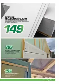 Coop Byggmix kundeavis Side 7: Gipsplate utvendig 9,5 mm €289,00, Gipsplate Rehabilitering 6,5 mm €149,00