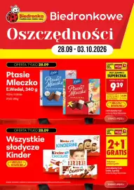 Biedronka gazetka tydzień 40 Strona 1: Wszystkie słodycze Kinder