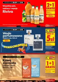 Biedronka gazetka tydzień 40 Strona 4: Kawa ziarnista Dallmayr Home Barista €79,99, Wsystkie soki, nektary i napoje Riviva