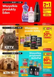 Biedronka gazetka tydzień 40 Strona 5: Wszystkie przysmaki ActivPet, Wszystkie puszki Kitty