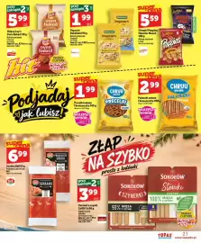 Topaz Express gazetka tydzień 40 Strona 21: Paluszki solone Chruu paczka €2,99, Chrupki Peppies/ Monster Munch €5,59