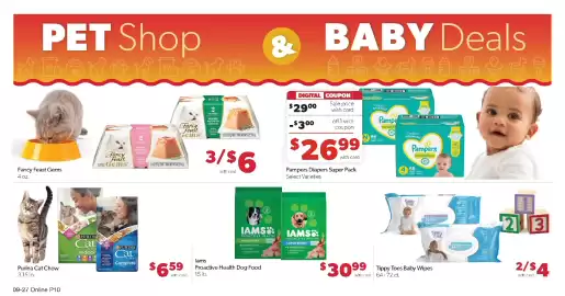 Family Fresh Market weekly ad week 40 Page 15: Tippy Toes Baby Wipes €4,00, Purina Cat Chow €6,59