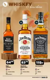 Netto gazetka | Alkohole Strona 13: Bourbon whiskey Evan Williams €64,99, Bourbon whiskey Jim Beam White Label €83,79