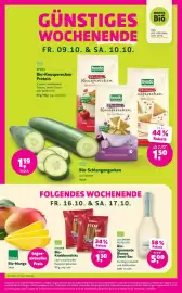Denn's Biomarkt Flugblatt Seite 4: HUOBER Bio-Knabbersticks €1,30, La Cantina Pizzolato Bio-Spumante Bianco Demi-Sec €5,00