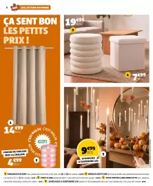 Catalogue GiFi | Gifi 29-09-2026 / 12-10-2026 page 2: Pouf coffre clara bouclette €7,99, Rideau occultant €14,99