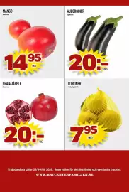 Rinkeby Matcenter reklamblad vecka 40 Sida 8: Mango €14,95, Granatäpple €20,00