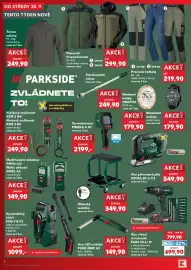 Kaufland leták týden 40 Strana 2: Farkside aku vrtací šroubovák PABS 20-Li I9 €699,90, Parkside multifunkční detektor €149,90