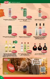 Real akciós újság Oldal 16: Dubicz Irsai Olivér száraz fehérbor €1.299,00, Kőbányai dobozos sör €319,00