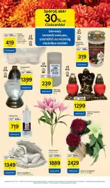 Tesco akciós újság hét 40 Oldal 11: Koszorú virágokkal €2.429,00, Műanyag sírgyertya €319,00
