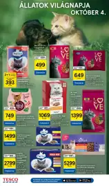 Tesco akciós újság hét 40 Oldal 12: Gourmet mon petit macskaeledel €1.069,00, My Love alutasakos macskaeledel €649,00