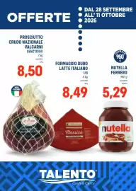 Volantino Talento Professional Store Pagina 1: OFFERTE DAL 28 SETTEMBRE ALL' 11 OTTOBRE 2026 PROSCIUTTO CRUDO NAZIONALE