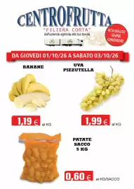 Volantino Centro frutta Pagina 1: Patate sacco €0,60, Banane €1,19
