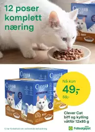 Felleskjøpet kundeavis Side 13: Clever Cat biff og kylling våtfôr €49,00