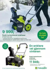 Felleskjøpet kundeavis Side 5: Ryobi batteridrevet snøfreser €9.999,00, Ryobi batteridrevet snøfreser €11.949,00