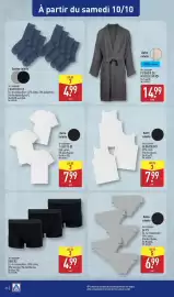 Catalogue ALDI semaine 41 page 36: UP 2 FASHION CHAUSSETTES €4,99, UP 2 FASHION PEIGNOIR EN MOUSSELINE €14,99