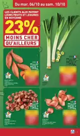 Catalogue ALDI semaine 41 page 5: Du mar. 06/10 au sam. 10/10 LES CLIENTS ALDI PAYENT LEURS FRUITS ET LÉGUMES EN MOYENNE 23%