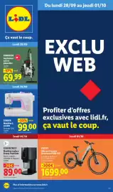 Catalogue Lidl | Du 28/09 au 01/10 Les Exclus Web de la semaine page 1: SINGER Machine à coudre Serenade 323L €99,00