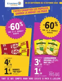 Catalogue E.Leclerc Express | Un octobre gourmand page 1: LEERDAMMER Original €3,23, KitKat €4,73