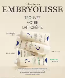 Catalogue Auchan Parapharmacie | Parapharmacie, beauté page 5: Laboratoires EMBRYOLISSE TROUVEZ VOTRE LAIT-CRÈME L'HYDRATANT