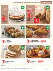 Catalogue Auchan | Halles d'automne hypers page 19: FOCCACIA €3,50, MON JOUR W! PARTS DE FLANS AU CHOCOLAT ET COOKIES €2,50
