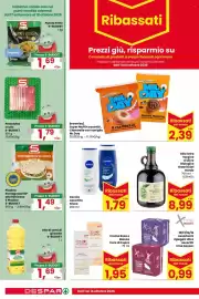 Volantino Despar Pagina 18: Assorbenti ripiegati Ultra Xme Despar €0,99, Crema Rosa o Bianca Cera di Cupra €1,95