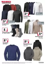 Woolworth Prospekt Seite 11: Damen Kapuzenpullover €5,55, Herren Thermosocken €5,00
