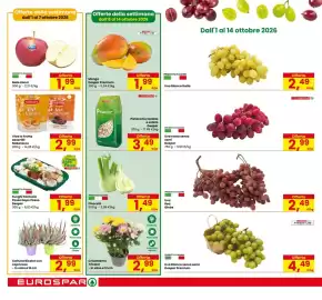 Volantino Eurospar Pagina 10: Uva rossa senza semi Despar €2,99, Crisantemo Tricolor €2,99