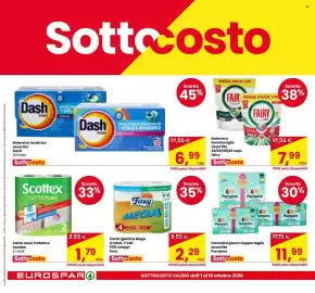 Volantino Eurospar Pagina 6: Carta Igienica Mega Foxy €2,29, Pannolini pacco doppio taglie assortite Pampers €11,99