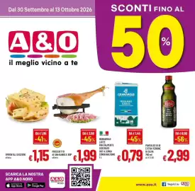Volantino A&O Pagina 1: Pantaleo olio extra vergine di oliva €2,99, Granarolo latte parzialmente scremato €0,79