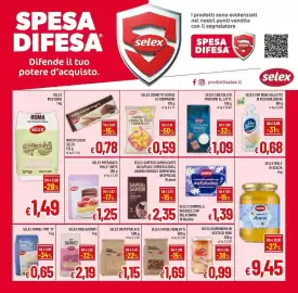 Volantino A&O Pagina 12: Selex cornetti di mais al gusto formaggio €0,59, Selex camomilla solubile con melatonina €1,39