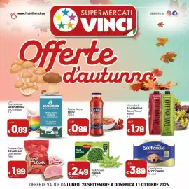 Volantino Supermercati Vinci Pagina 1: Piselli Novelli Findus €2,49, Passata verace Cirio €0,99