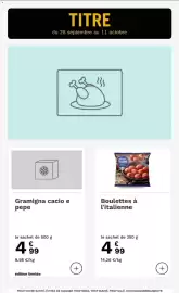 Catalogue Picard page 4: Gramigna cacio e pepe €4,99, Picard Boulettes à l'italienne €4,99