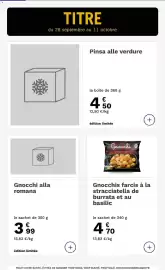 Catalogue Picard page 6: Pinsa alle verdure €4,50, Gnocchi €4,70