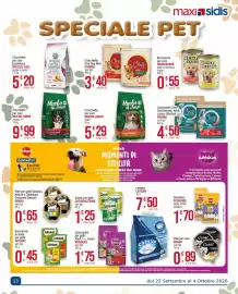 Volantino Maxi Sidis settimana 40 Pagina 13: Croccantini One Cat Delicate €4,50, Crocchette per cani Mucho Amor pollo €5,29