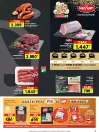 Spar akciós újság hét 40 Oldal 9: S-budget darált sertéshús €799,00, Regnum pecsenyekolbász €2.399,00