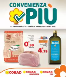 Volantino Conad City | Convenienza Più Pagina 1: Prosciutto cotto Fiorucci €0,99, Olio extra vergine de cecco classico €4,79