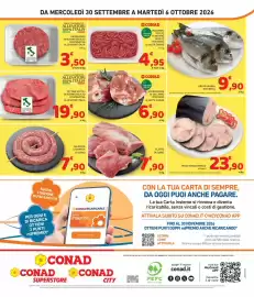 Volantino Conad City | Convenienza Più Pagina 8: Filetto di suino €7,90, Pesce spada fresco a tranci €23,90