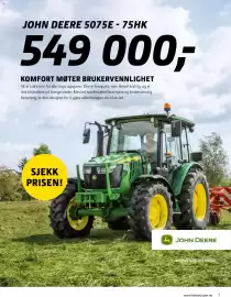 Felleskjøpet kundeavis Side 7: John Deere 5075E - 75HK €549.000,00