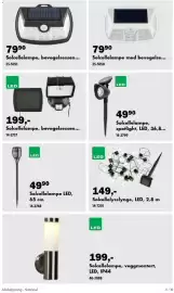 Biltema kundeavis Side 9: Solcellelampe, spotlight, LED €49,90, Solcellelampe, bevegelsessens €79,90