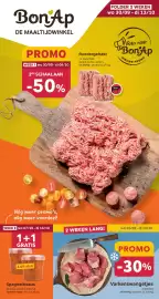 Bon Ap folder Pagina 1: Varkenswangetjes €11,54, Spaghettisaus €4,60