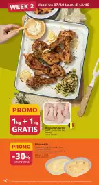 Bon Ap folder Pagina 4: WEEK 2 Vanaf wo 07/10 t.e.m. di 13/10 PROMO 1kg + 1kg GRATIS Kippenonderbil promo: 3.00/kg vanaf 2