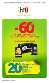 Catalogue Bi1 page 1: DU MARDI 29 SEPTEMBRE AU DIMANCHE 11 OCTOBRE 2026(A) bil 1 supermarché -60 DE REMISE IMMÉDIATE SUR LE