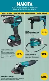XL-BYG tilbudsavis Side 21: Makita luftpumpe 18v €599,00, Makita vinkelsliber 230v €549,00