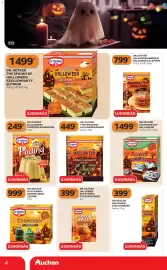 Auchan akciós újság hét 40 Oldal 4: DR. OETKER HALLOWEEN DEKORCUKOR SZEMEK €999,00, DR. OETKER HALLOWEN ÉTELSZÍNEZÉK €399,00