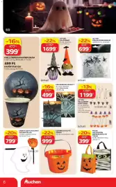 Auchan akciós újság hét 40 Oldal 6: HALLOWEEN PAPÍRPOHÁR €399,00, ACTUEL HALLOWEEN FÉNYFŰZÉR €1.199,00