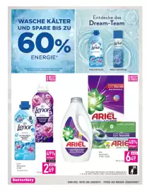 Sutterlüty Flugblatt woche 40 Seite 14: Lenor Weichspüler €2,69, Ariel Waschmittel €6,49